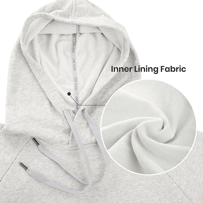 CRZ YOGA Sieviešu ikdienas saīsināts kapucis ar garām piedurknēm, savilkšanas džemperi, jauki džemperi treniņiem.