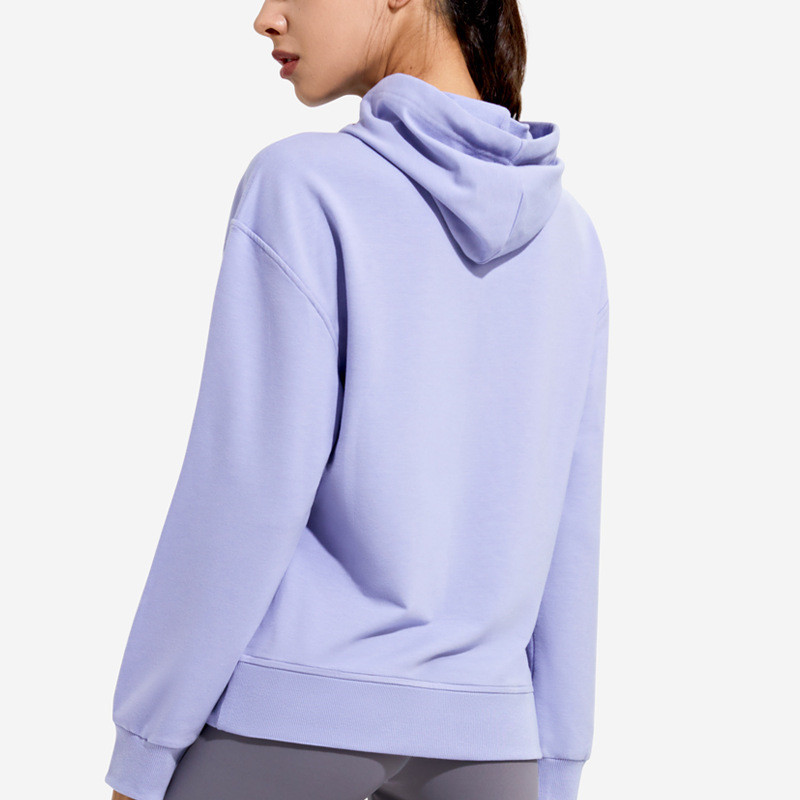 Jaunums Sieviešu brīvā laika sporta jogas sporta džemperis Sieviešu džemperis ar garajām piedurknēm ar kapuci, krītot uz pleciem