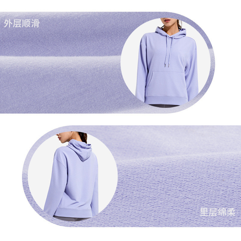 Jaunums Sieviešu brīvā laika sporta jogas sporta džemperis Sieviešu džemperis ar garajām piedurknēm ar kapuci, krītot uz pleciem