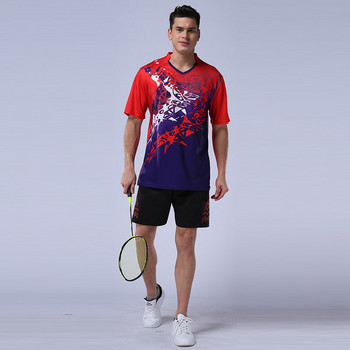 мъже носят спортни тениски тренировъчни дрехи за голф Поло тениски за бадминтон Отборни тениски за тенис на маса Бързосъхнеща дишаща фланелка за бадминтон