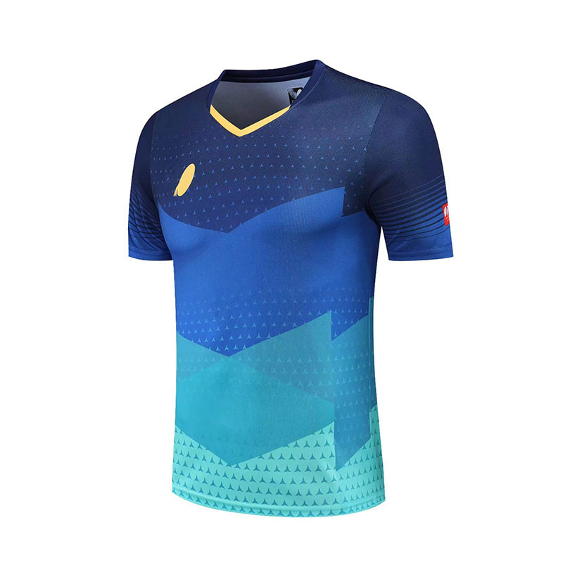 Pārdod jaunus sporta tenisa T-kreklus vīriešu sieviešu bērnu badmintona krekli Īsi galda tenisa krekliņi sporta skriešanas krekli