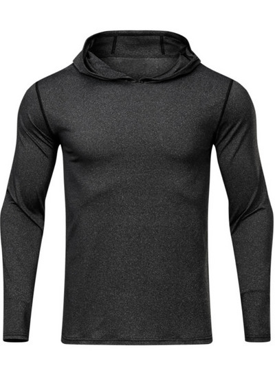 Vīriešu T-krekls ar kapuci ar garām piedurknēm Skriešanas Ātri Dry Sporta Džemperis Vīriešu Brīvs Fitness Treniņu Apģērbs Rudens un Ziema