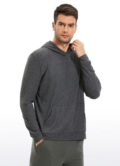 CRZ YOGA meeste kerged pulloverid, pikkade varrukatega dressipluus, kiirelt kuivavad vabaaja sportlikud kapuutsiga topid taskuga