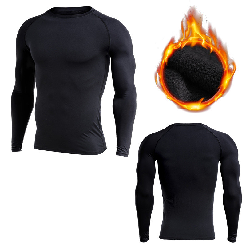 Meeste fliisist spordi T-särgid Compression Fitness kampsun cross-fit Jersey jooksu Topid sooja hoidvad Rashgardi spordisärgid talveks