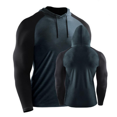 Meeste spordikapslid Meeste jõusaaliriided Jooksujope Kiirelt kuivavad sukkpüksid Fitness Jõusaali kandmine Pikkade varrukatega kampsunid Kompresseeritud kampsun