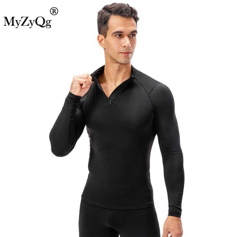 Rudens ziema Vīrieši Sports Skriešana ar garām piedurknēm Treniņš Velvet Fitnesa Apģērbs Ātri Dry Gym Workout Sporta apģērbs Džemperis