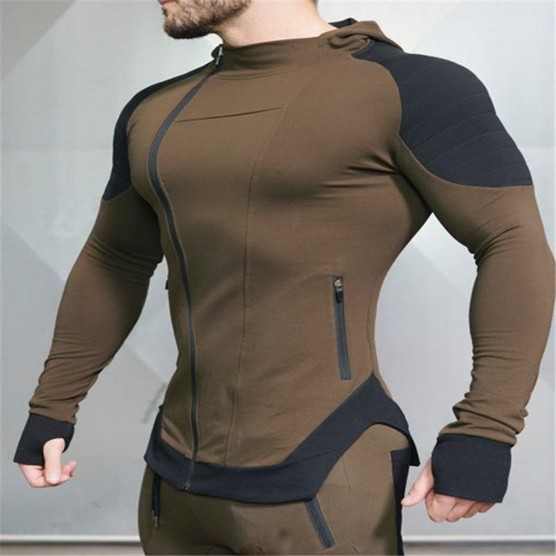 Vyriški gobtuvai, sporto salė, sportiniai MMA bėgimo treniruotės, kūno rengybos kultūrizmo megztiniai, lauko sportinė apranga Vyriška striukė su gobtuvu, 2023 m.