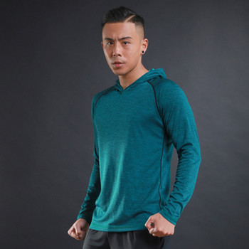 2022 Мъжки качулки с дълъг ръкав Мъжки тениски Спортна риза за тренировки по бягане Мъжки дрехи Бързосъхнещи дишащи
