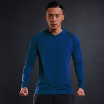 Ανδρικά μπλουζάκια με κουκούλα 2022 Μακρυμάνικα Ανδρικά μπλουζάκια Προπόνηση τρεξίματος Αθλητικό πουκάμισο Ανδρικά Ρούχα Γρήγορης Στέγνωσης Αναπνεύσιμα