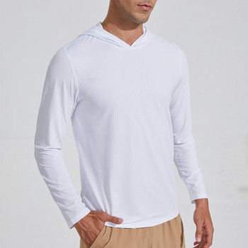 Προπόνηση Sports Hoodie Outdoor Fitness Μακρυμάνικο T-shirt Αθλητικό μπλουζάκι που στεγνώνει γρήγορα και απορροφά τον ιδρώτα