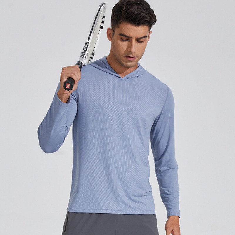 Treniņa sporta kapuce Āra Fitness Atpūta Skriešana ar garām piedurknēm T-krekls Sporta apģērbs Ātri žūstošs sviedrus absorbējošs treniņu krekls