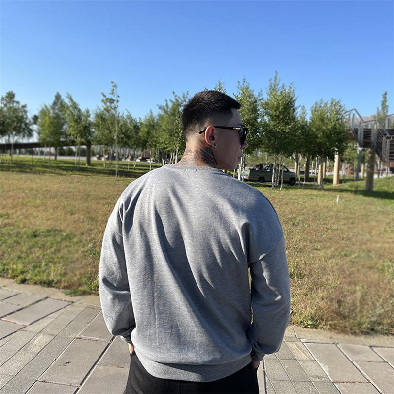 Rudens žiemos laisvi megztiniai Vyriški sporto salės Fitnesas Kultūrizmas Bėgiotojai Sportinė apranga Mada Treniruotės Medvilniniai megztiniai Vyriški megztiniai