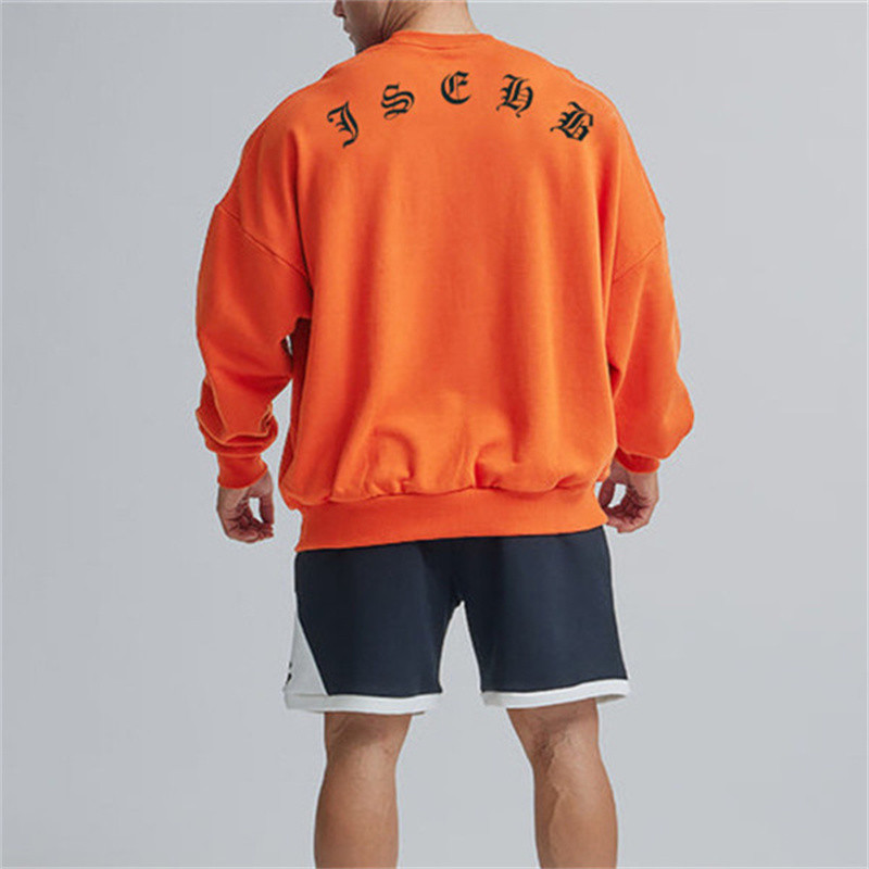 Φούτερ προπόνησης 2022 New Men Oversized Φθινοπωρινό χειμερινό γυμναστήριο πουλόβερ γυμναστικής με λαιμόκοψη O-neck Πουκάμισα για εξωτερική προπόνηση Ανδρικά αθλητικά κουκούλα