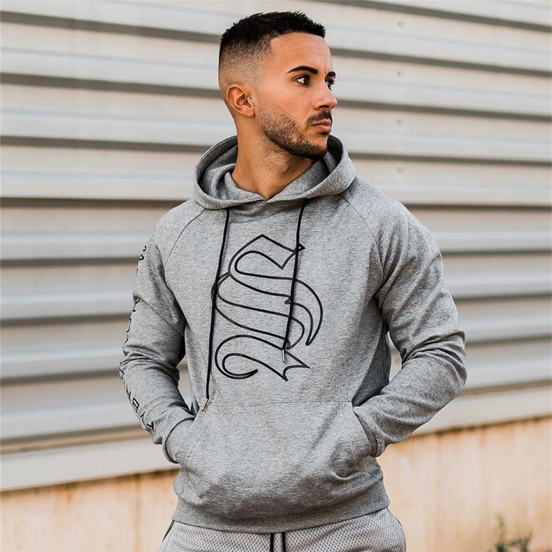 Įprasti ploni gobtuvai Kultūrizmo megztiniai Vyrai Sporto salės Fitnesas Medvilninė striukė su gobtuvu Viršutiniai drabužiai Vyriški sportiniai drabužiai Viršutiniai drabužiai Rudens drabužiai