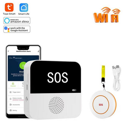 Bătrâni Comutator de urgență cu buton de panică Aplicația Tuya Smart Life Tuya Wifi Buton Sos Senzor Alarma pentru bătrâni Sistem de alertă SOS