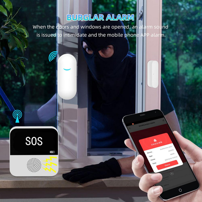 Veco ļaužu avārijas panikas pogas slēdzis Tuya Smart Life App Tuya Wifi Sos pogas sensors vecāka gadagājuma cilvēku trauksmes Sos brīdināšanas sistēma