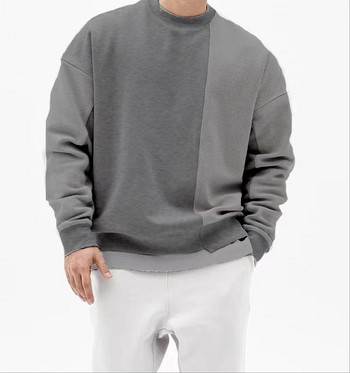 2021 Мъжки модни едноцветни топли качулки Памучни ежедневни суичъри С кръгло деколте Masculino Пуловери Streetwear Свободни палта M-3XL