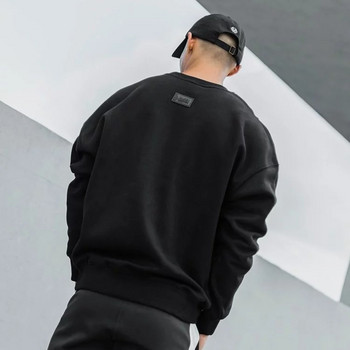 Ανδρικές κουκούλες μονόχρωμο Ανδρικό πουλόβερ Φούτερ με στρογγυλή λαιμόκοψη Casual Hip Hop Harajuku Fleece Slim Sportwear Ανδρικά επώνυμα ρούχα