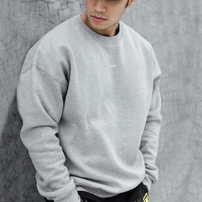 Качулки Мъже Едноцветни Мъжки пуловер Суичъри с кръгло деколте Ежедневни хип-хоп Harajuku Fleece Slim Sportwear Мъжки маркови дрехи