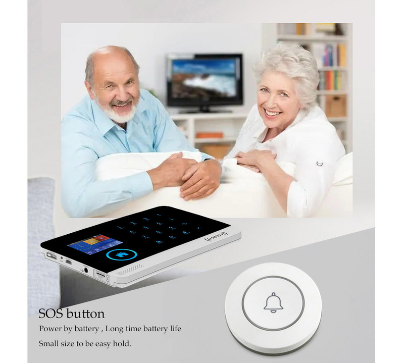 433mhz 1527 330K bezvadu SOS poga Darbs ar GSM WIFI signalizācijas sistēmu 24h panikas zona RF attālums 80m brīvā dabā