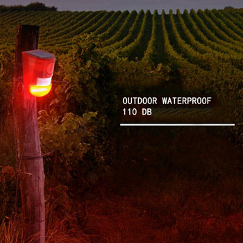 Слънчева алармена светлина Безжичен IP65 сензор за движение Външна градинска охранителна лампа Стробоскоп Стробоскоп LED светлина Предупредителна светлина