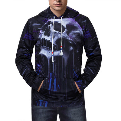 2018. gada vingrošanas džemperi treniņu džemperi vīriešu āra sporta džemperi ar kapuci Pulovers fitnesa džemperis galvaskauss skriešanas jaka