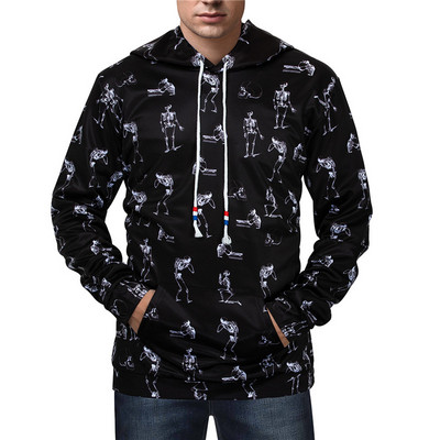 2018. gada vingrošanas džemperi treniņu džemperi vīriešu āra sporta džemperi ar kapuci Pulovers fitnesa džemperis galvaskauss skriešanas jaka