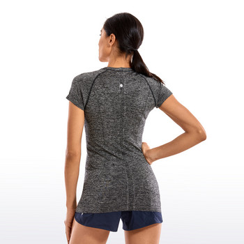CRZ YOGA Безшевни тренировъчни тениски за жени Спортни тениски с къс ръкав Бързосъхнещи дишащи спортни блузи за фитнес зала