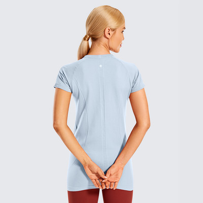 CRZ YOGA bezšuvju treniņu krekli sievietēm ar īsām piedurknēm sporta krekli Ātri nožūst, elpojoši vingrošanas sporta topi