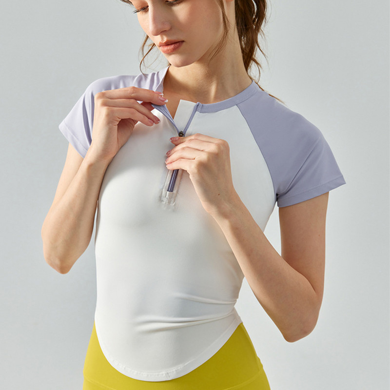 Jogas tops ar īsām piedurknēm sporta zāles sieviešu ātri žūstošs sporta krekls āra skriešanai fitnesa jogas T-krekls golfa apģērbs sievietēm treniņu tops