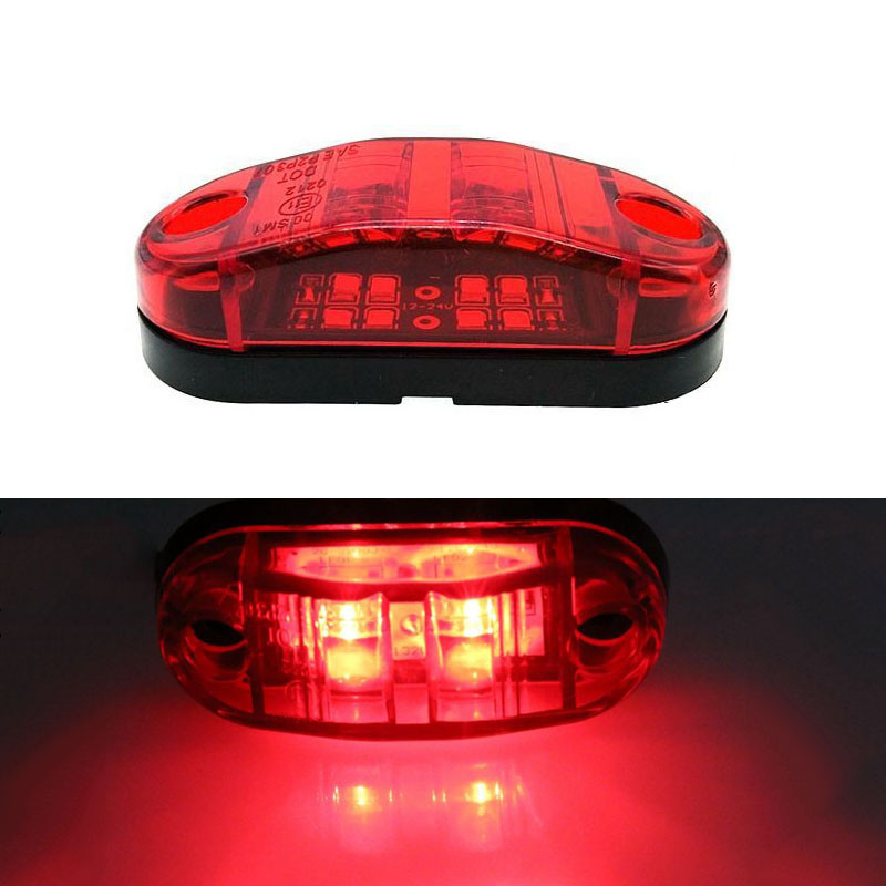 2db Led oldalsó jelzőlámpák vízálló Piranha villogó LED pótkocsis teherautókhoz lakókocsi oldalsó távolságjelző lámpa borostyán piros