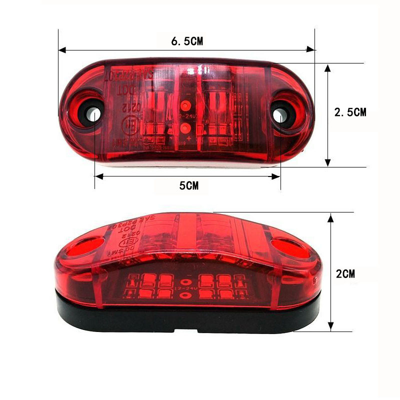 2db Led oldalsó jelzőlámpák vízálló Piranha villogó LED pótkocsis teherautókhoz lakókocsi oldalsó távolságjelző lámpa borostyán piros