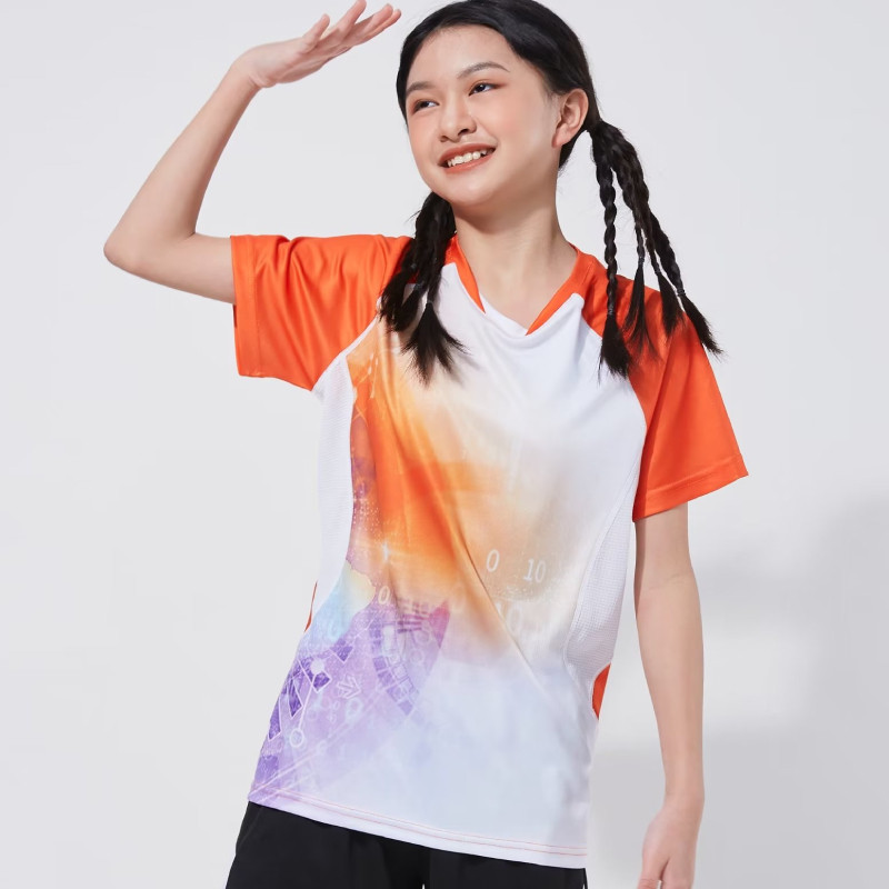 Gyerekek Női Nyomtatott Asztalitenisz póló Gyorsszárítás Nyári Szabadidő Pingpong Ruhák Gyerek Női Tenisz Tollaslabda Egyenruha pólók