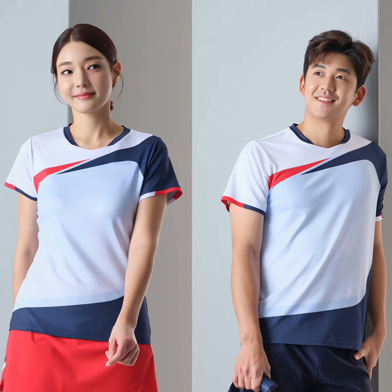 Sieviešu badmintons ātri žūstošs, elpojošs, viegls galda tenisa sporta apģērbs ar īsām piedurknēm vīriešu galda tenisa treniņtērpi