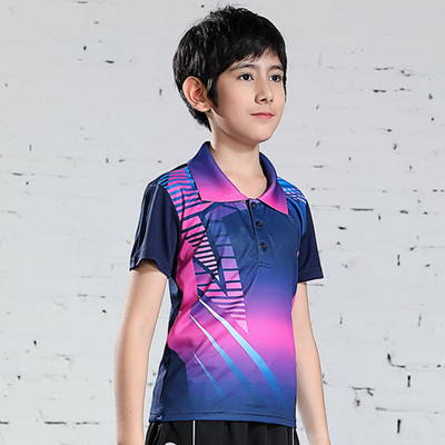 Jauns bērnu galda teniss sporta polo T krekls elpojošs badmintons zēniem Quick Dry Running Gym Team Jersey Sporta apģērbs Apģērbs