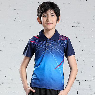 Jauns bērnu galda teniss sporta polo T krekls elpojošs badmintons zēniem Quick Dry Running Gym Team Jersey Sporta apģērbs Apģērbs