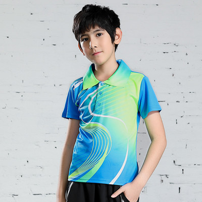 Jauns bērnu galda teniss sporta polo T krekls elpojošs badmintons zēniem Quick Dry Running Gym Team Jersey Sporta apģērbs Apģērbs