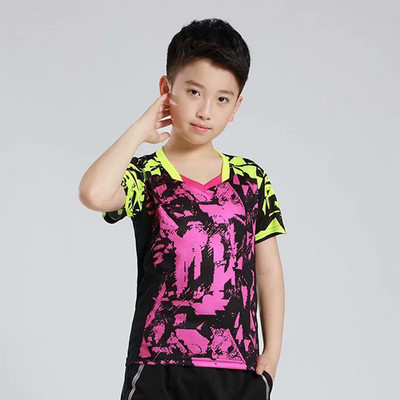 Jauns bērnu galda teniss sporta polo T krekls elpojošs badmintons zēniem Quick Dry Running Gym Team Jersey Sporta apģērbs Apģērbs