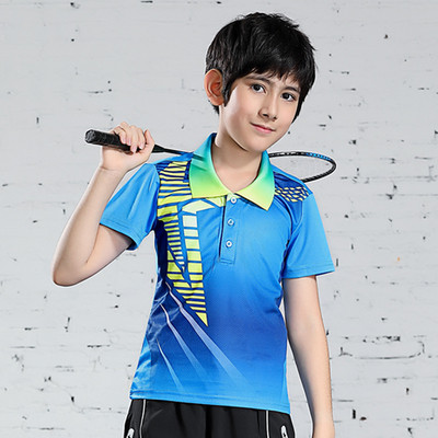 Jauns bērnu galda teniss sporta polo T krekls elpojošs badmintons zēniem Quick Dry Running Gym Team Jersey Sporta apģērbs Apģērbs