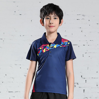 Jauns bērnu galda teniss sporta polo T krekls elpojošs badmintons zēniem Quick Dry Running Gym Team Jersey Sporta apģērbs Apģērbs