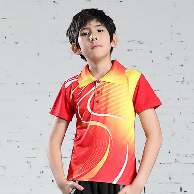 Jauns bērnu galda teniss sporta polo T krekls elpojošs badmintons zēniem Quick Dry Running Gym Team Jersey Sporta apģērbs Apģērbs