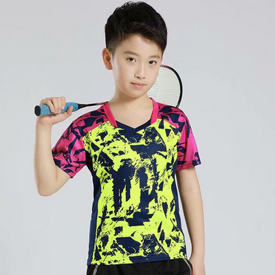 Jauns bērnu galda teniss sporta polo T krekls elpojošs badmintons zēniem Quick Dry Running Gym Team Jersey Sporta apģērbs Apģērbs