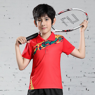 Jauns bērnu galda teniss sporta polo T krekls elpojošs badmintons zēniem Quick Dry Running Gym Team Jersey Sporta apģērbs Apģērbs