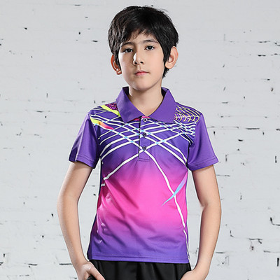 Jauns bērnu galda teniss sporta polo T krekls elpojošs badmintons zēniem Quick Dry Running Gym Team Jersey Sporta apģērbs Apģērbs