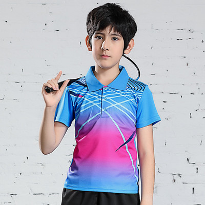 Jauns bērnu galda teniss sporta polo T krekls elpojošs badmintons zēniem Quick Dry Running Gym Team Jersey Sporta apģērbs Apģērbs