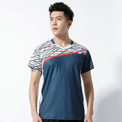 Jauni sieviešu ātri žūstoši elpojoši, viegli galda tenisa sporta tērpi vīriešiem ar īsām piedurknēm galda tenisa treniņu tērpi -40