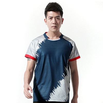 Jauni sieviešu ātri žūstoši elpojoši, viegli galda tenisa sporta tērpi vīriešiem ar īsām piedurknēm galda tenisa treniņu tērpi -40