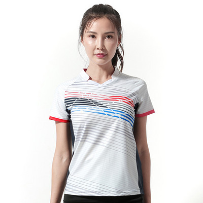 Jauni sieviešu ātri žūstoši elpojoši, viegli galda tenisa sporta tērpi vīriešiem ar īsām piedurknēm galda tenisa treniņu tērpi -40