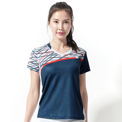 Jauni sieviešu ātri žūstoši elpojoši, viegli galda tenisa sporta tērpi vīriešiem ar īsām piedurknēm galda tenisa treniņu tērpi -40