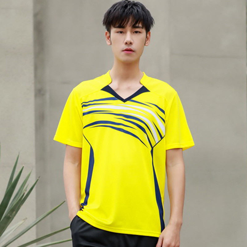 Jauni sieviešu ātri žūstoši elpojoši, viegli galda tenisa sporta tērpi vīriešiem ar īsām piedurknēm galda tenisa treniņu tērpi -40